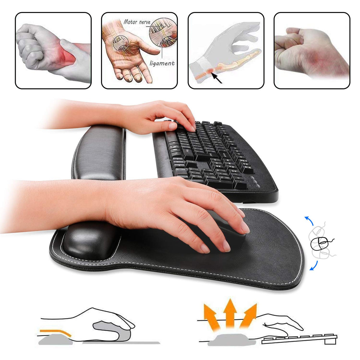 RICHEN Keyboard Wrist Rest Pad and Mouse Wrist Rest Support Mouse Pad Set,Sturdy & Comfortable &