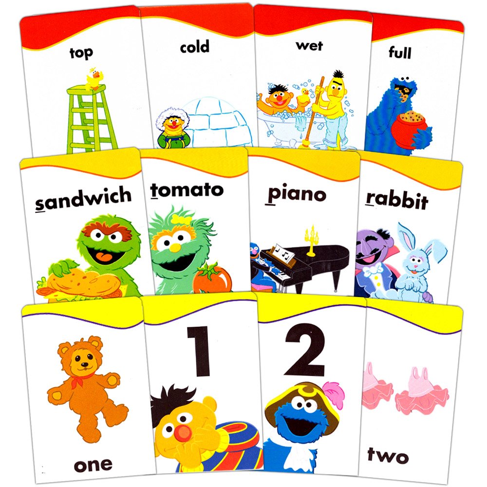 Sesame Street Educational Flash Cards for Early Learning. Set includes Colors, Shapes & More, ABCs