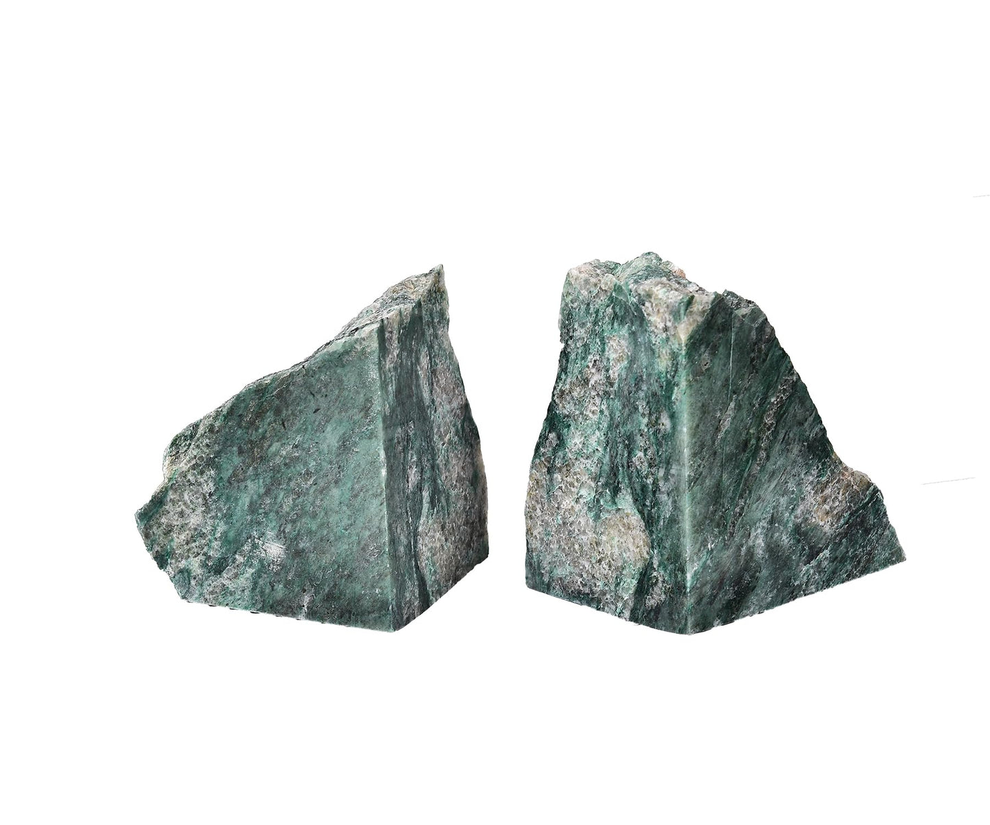 AMOYSTONE Green Mica Stone Bookends for Kitchen Counter Decor
