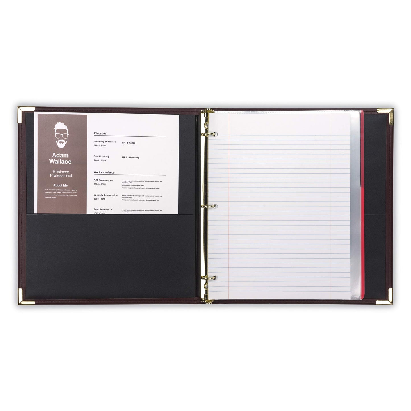 Samsill Classic Collection Leather 3 Ring Binder, Executive Presentation Portfolio, 0.5 Inch (Holds