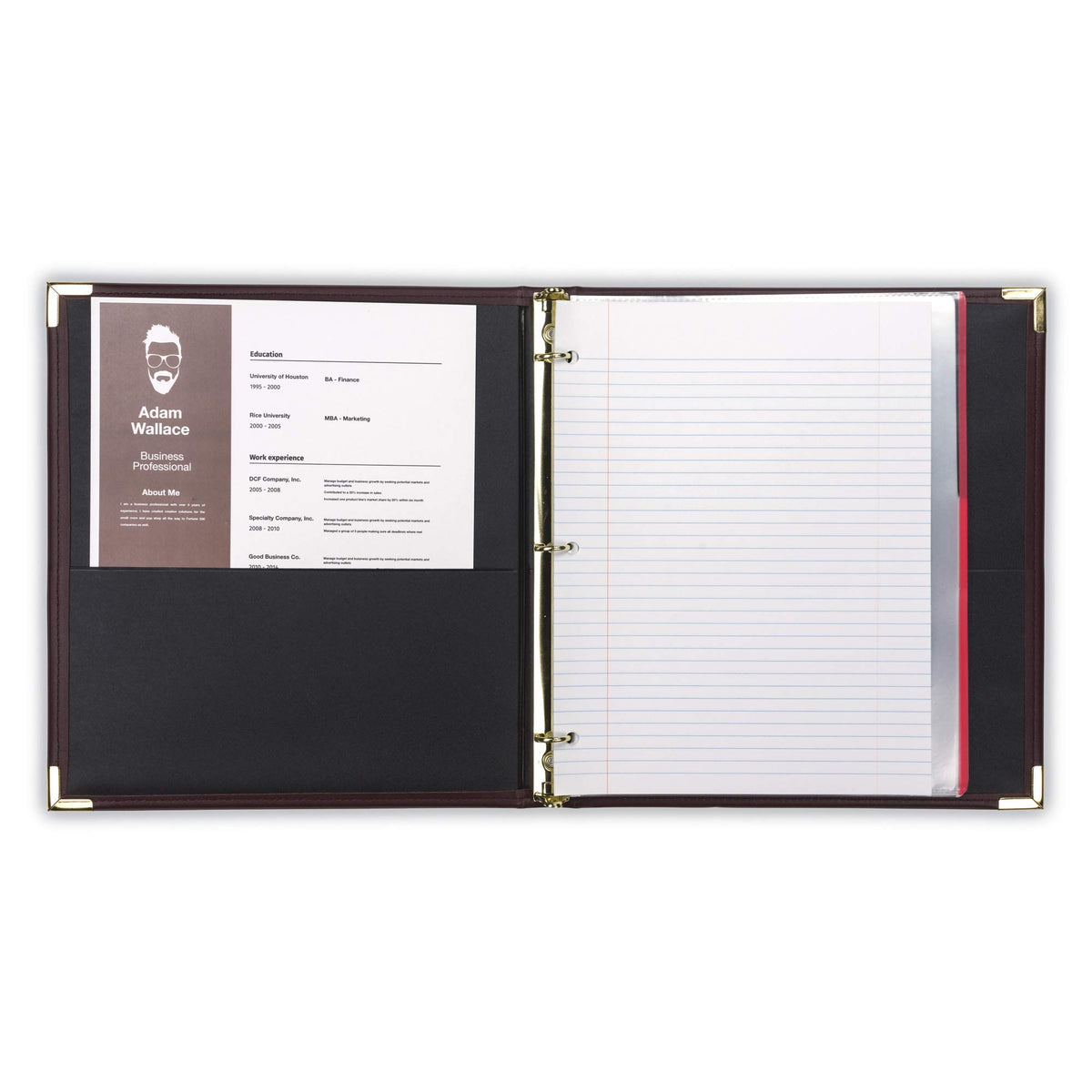 Samsill Classic Collection Leather 3 Ring Binder, Executive Presentation Portfolio, 0.5 Inch (Holds