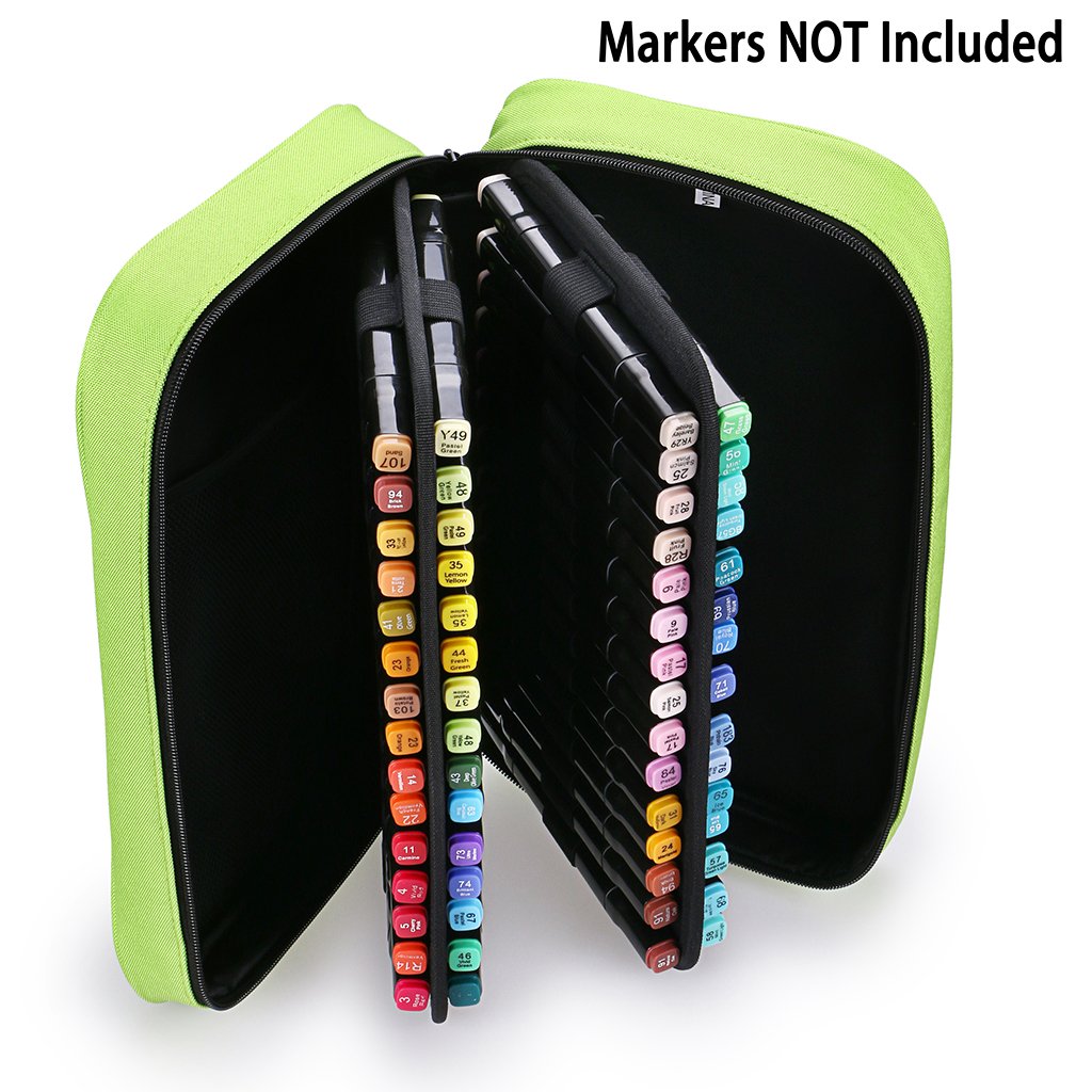 BTSKY Art Marker Carrying Case Lipstick Organizer-60 Slots Canvas Zippered