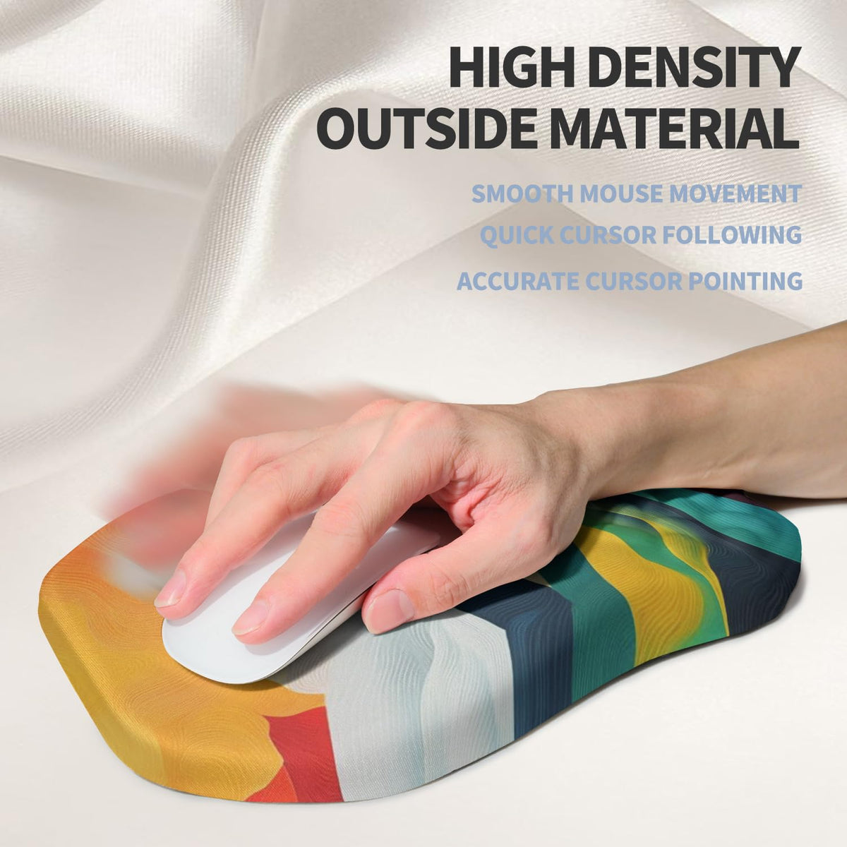 Gleamtide Ergonomic Raised Mouse Pad Wrist Support with Bilateral Slope Memory Foam Mousepad for