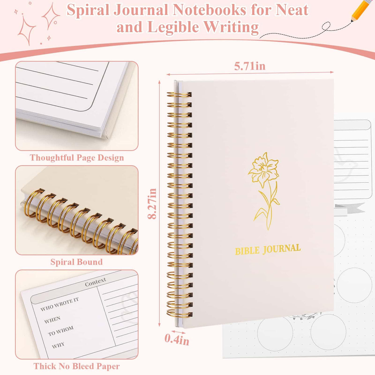 Flasoo 106 Pack Bible Study Supplies Journaling Kit for Women, Church Journal Note Taking