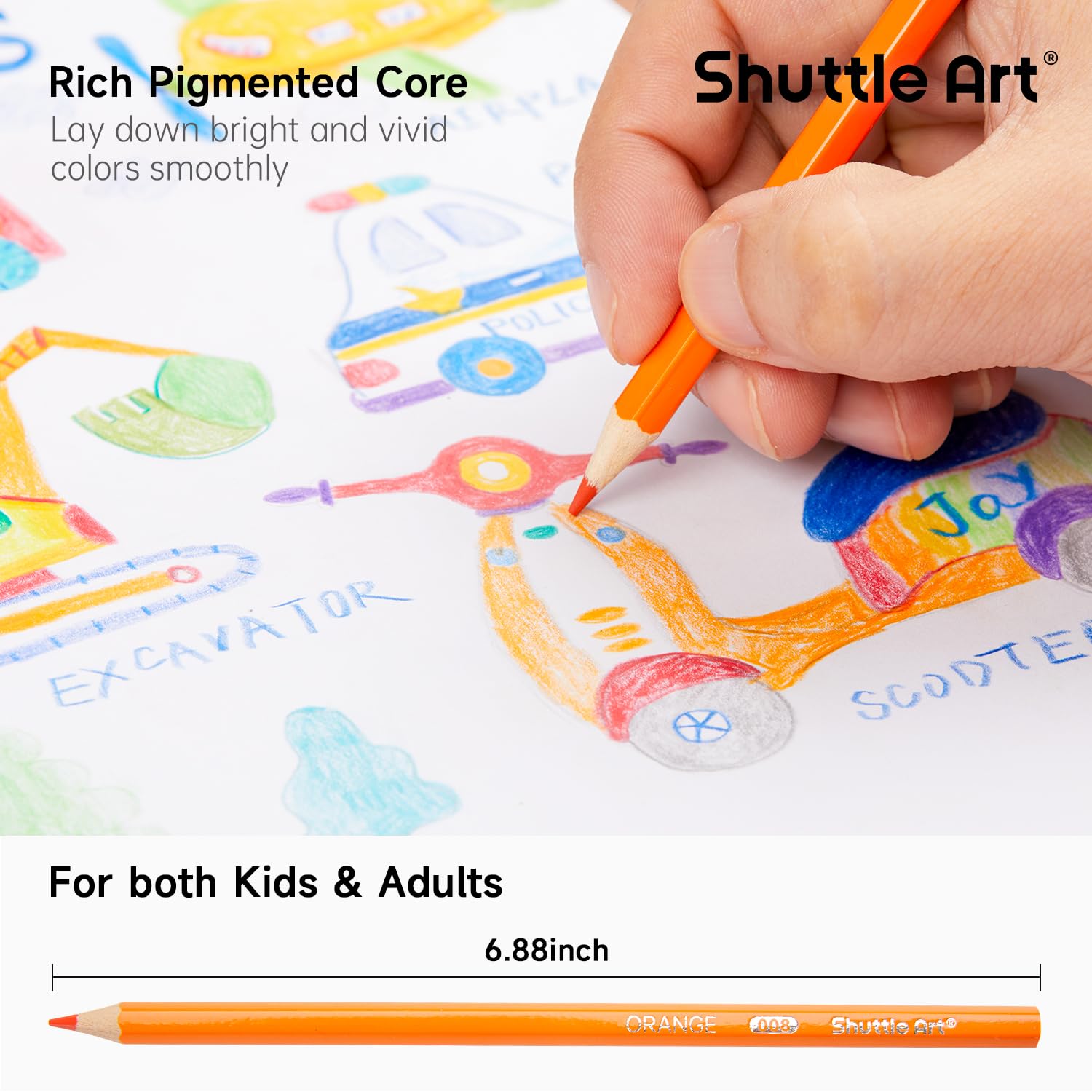 Shuttle Art 720 Colored Pencils Bulk, 12 Vibrant Colors, Pack of 60, Pre-sharpened Coloring