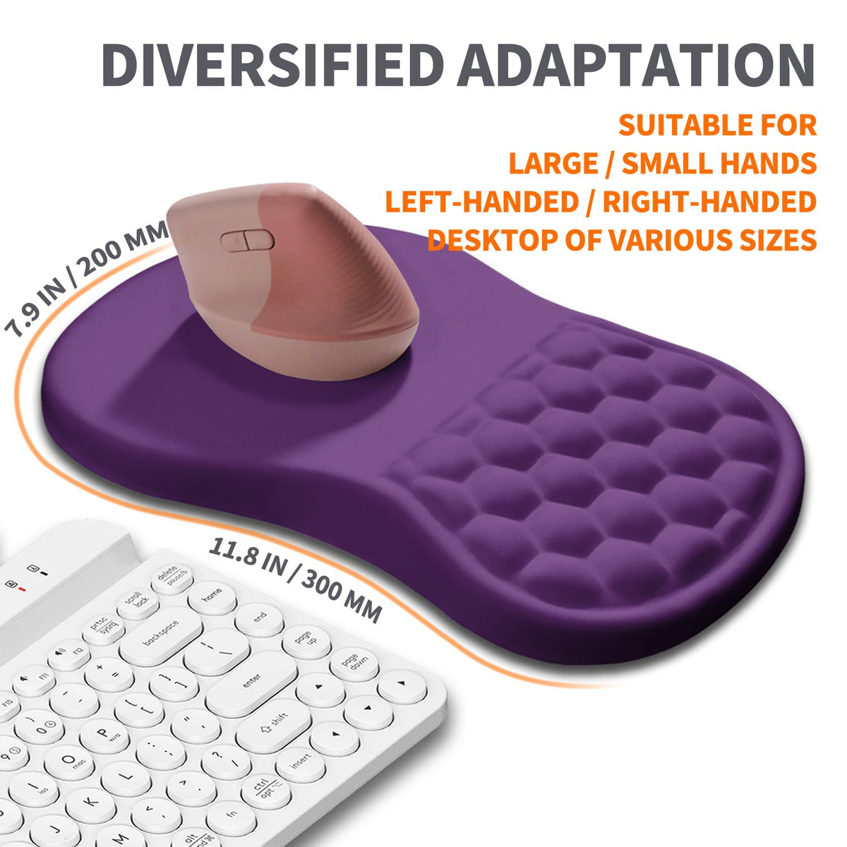 Armanza Ergonomic Joint Wrist Support Mouse Pad with Memory Foam Cushion Massage Bump, Carpal