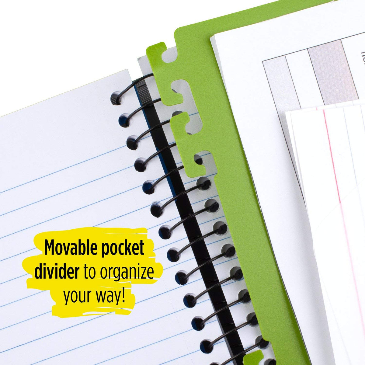 Five Star Advance Spiral Notebook, 2 Subject, College Ruled Paper, 100 Sheets, 9-1/2" x 6", Black