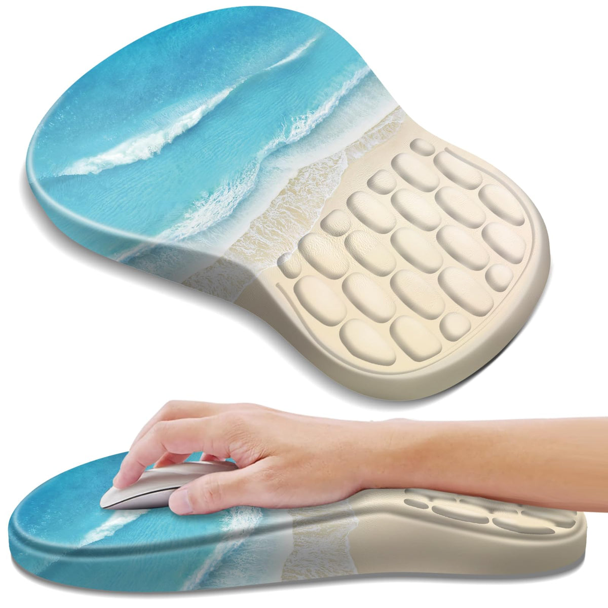 YIWEI Ergonomic Mouse Pad with Wrist Rest for Carpal Tunnel Pain Relief