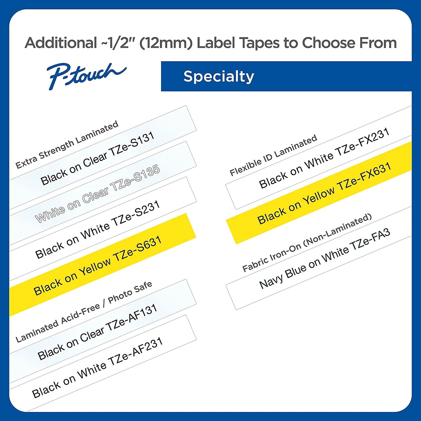 Brother Genuine P-Touch TZE-232 Tape, 1/2" (0.47 mm) Standard Laminated P-Touch Tape, Red on White
