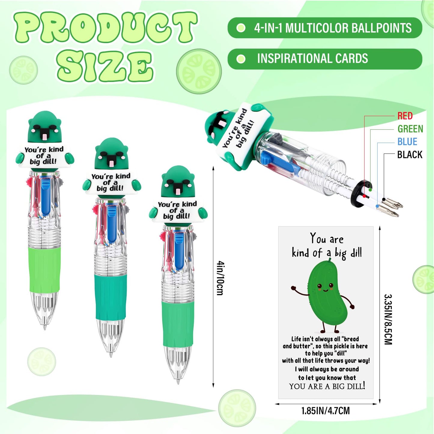 Sayglossy 24 Sets Back to School Pickle Party Favor Pens Gift Bulk
