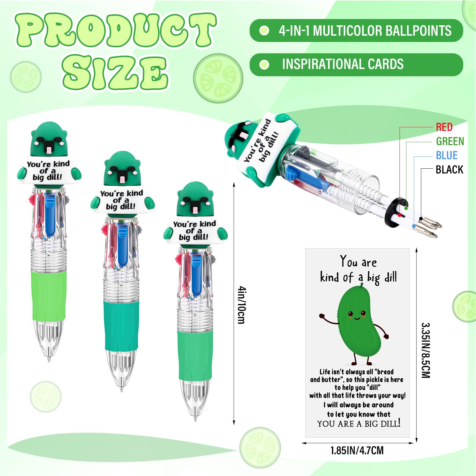 Sayglossy 24 Sets Back to School Pickle Party Favor Pens Gift Bulk