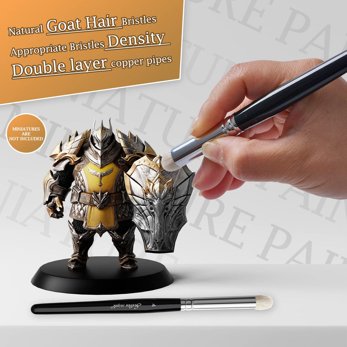 Golden Maple Dry Brush Miniature Painting Drybrush Set - 6PC Professional Modellers Miniature Paint