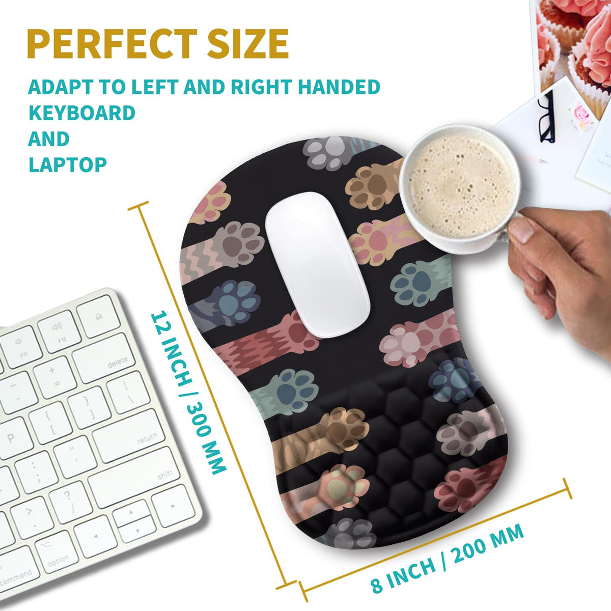 Hokafenle Ergonomic Mouse Pad Wrist Support, Wrist Rest Mousepad for Carpal Tunnel Pain Relief with