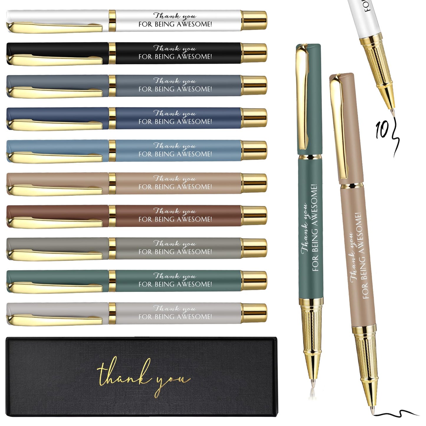PerKoop 10 Sets Thank You Gifts, Appreciation Pens with Boxes for Men Women