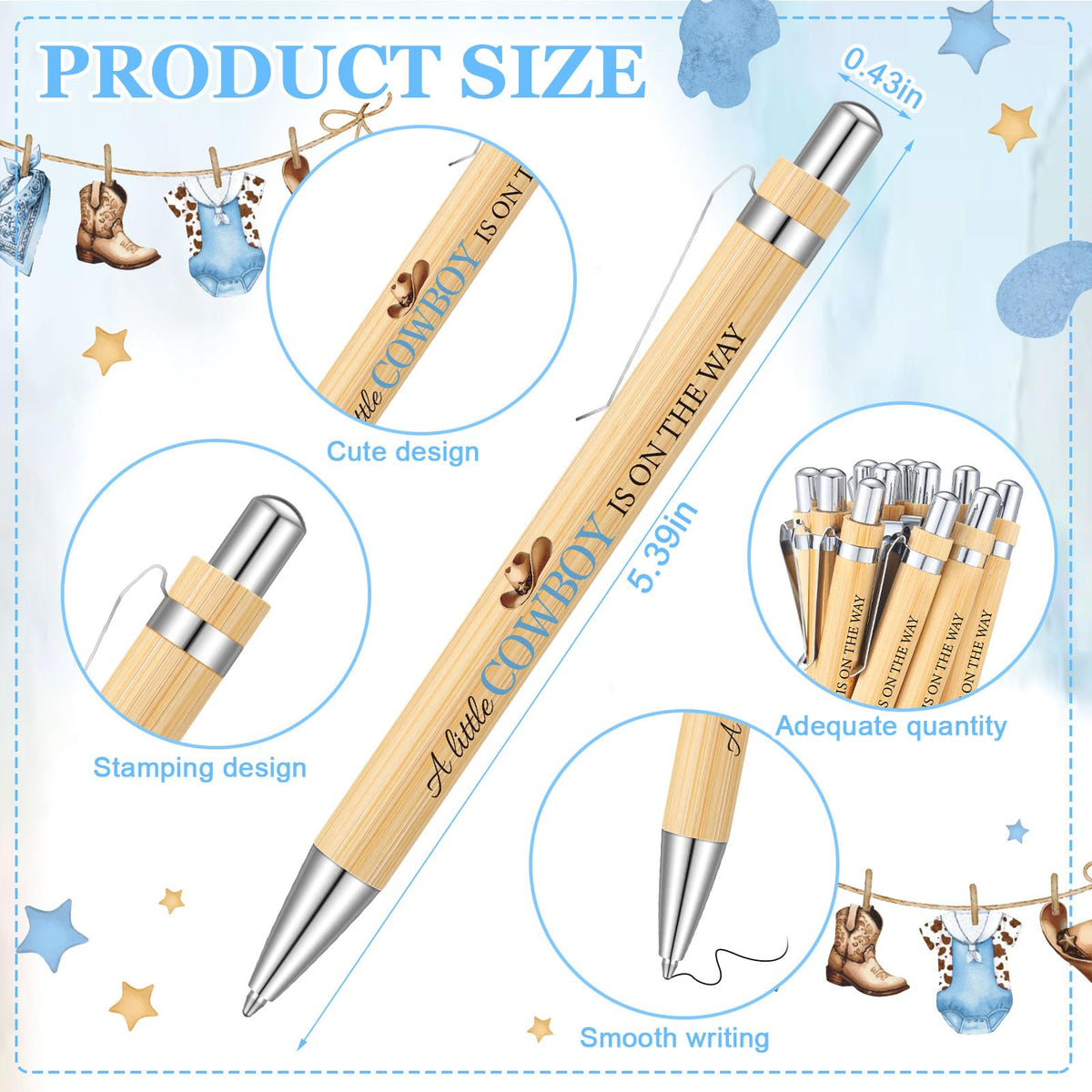 Gilprop 50 Sets Baby Shower Favors for Guests Includes 50 Baby Shower Ballpoint Pens 50 Thank You