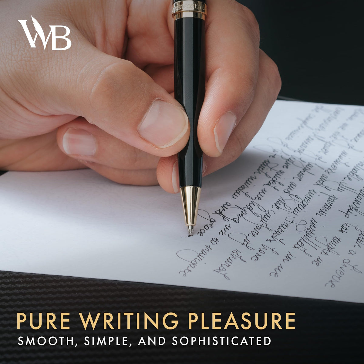 Wordsworth & Black Luxury Refillable Ballpoint Pen Set for Writing, Black