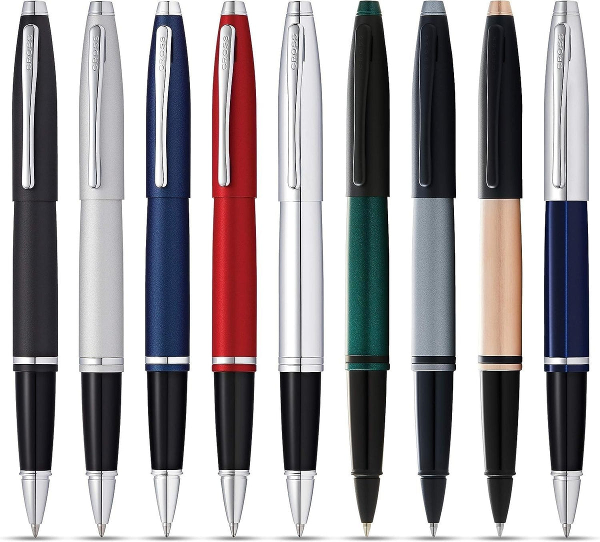 Cross Calais Rollerball Pen, Chrome & Blue Lacquer, Medium Point, Black Ink