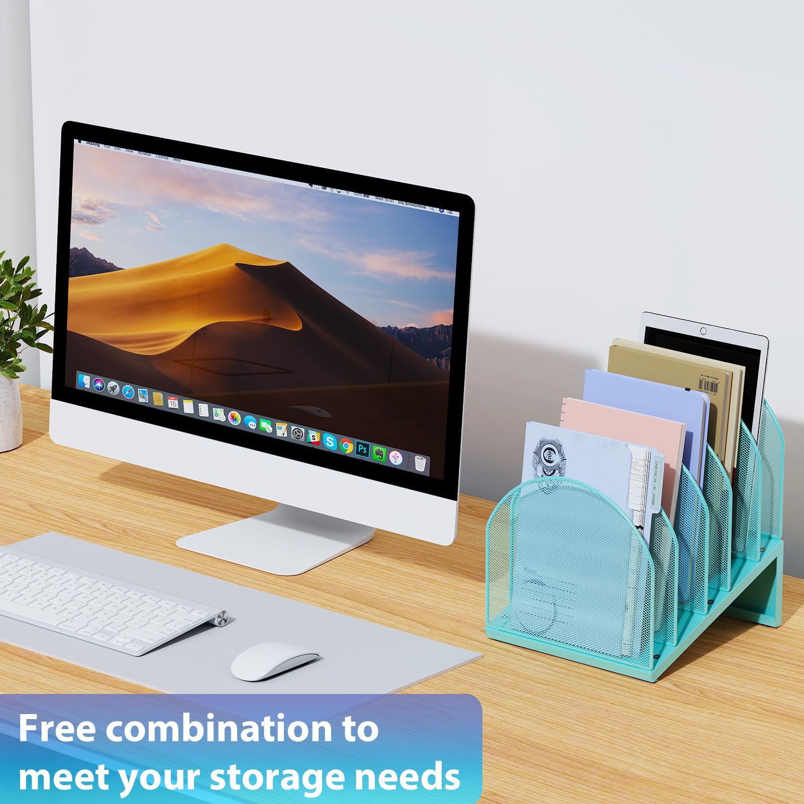 gianotter Desktop File Organizer with 5 Compartments