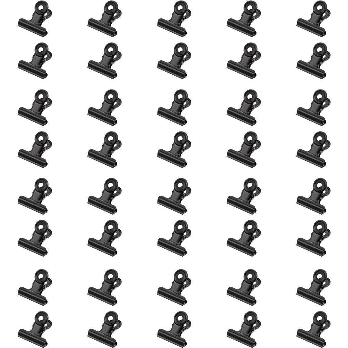 40 Pack Metal Bulldog Clips, Small Bull Binder Paper Clips, Black