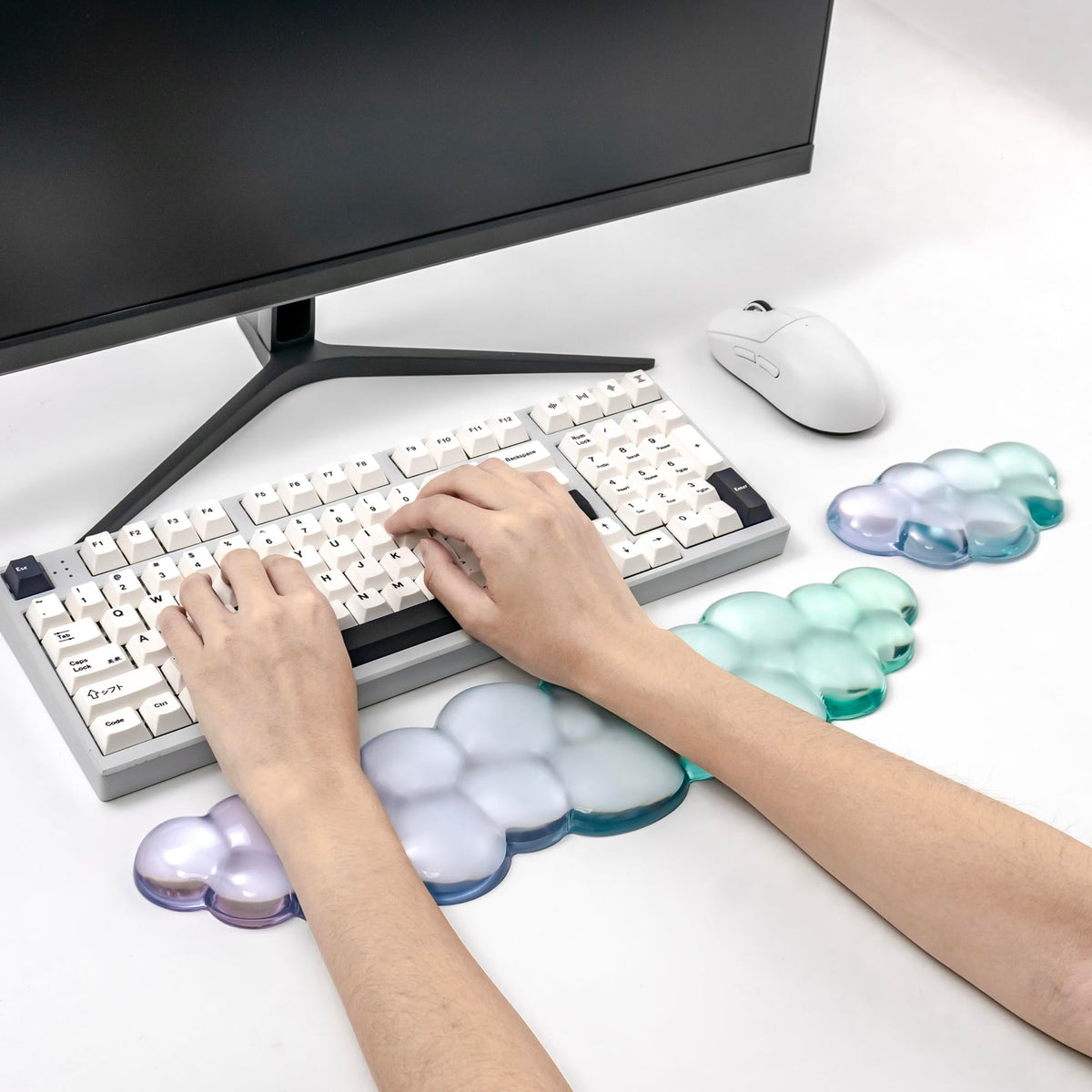 Gel Keyboard and Mouse Wrist Rest Set,Cloud Wrist Pad for Computer Keyboard