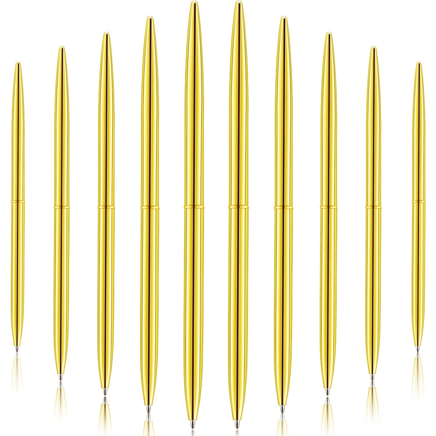 Outus 30 Pcs Gold Ballpoint Pens Slim Metallic Retractable Pens Set