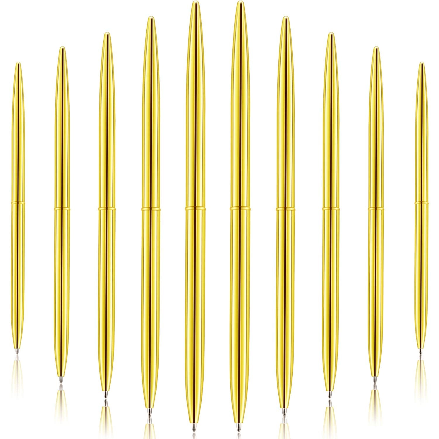 Outus 30 Pcs Gold Ballpoint Pens Slim Metallic Retractable Pens Set