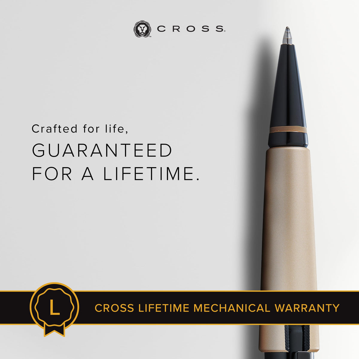 Cross Edge Matte Hazelnut Gel Rollerball Pen, Medium Point, Black Ink