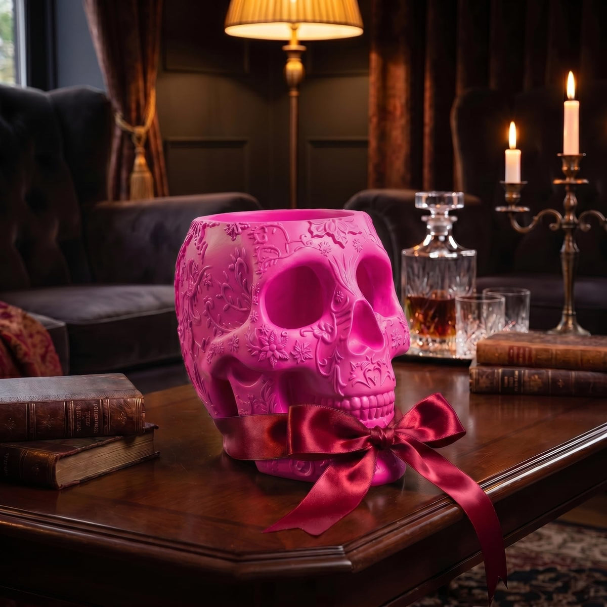 Skull Makeup Brush Holder, Pen Holder, Vanity, Desk, Office Organizer, Stationary, Decor Planter