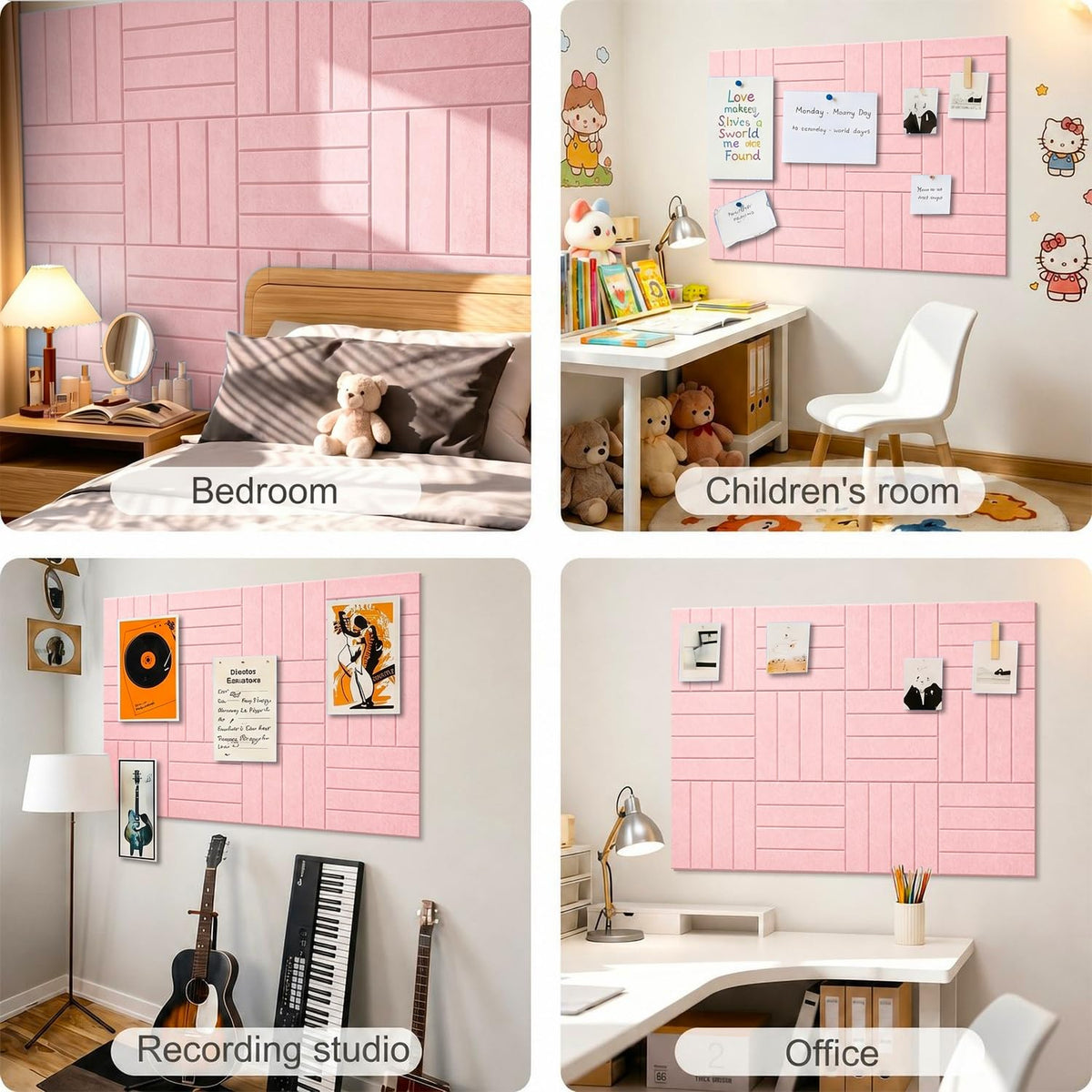 G Gamit 0.47" Thick Felt Wall Tiles 36"x24" Cork Board Alternative 6 Pack 11.81"x11.81"Felt