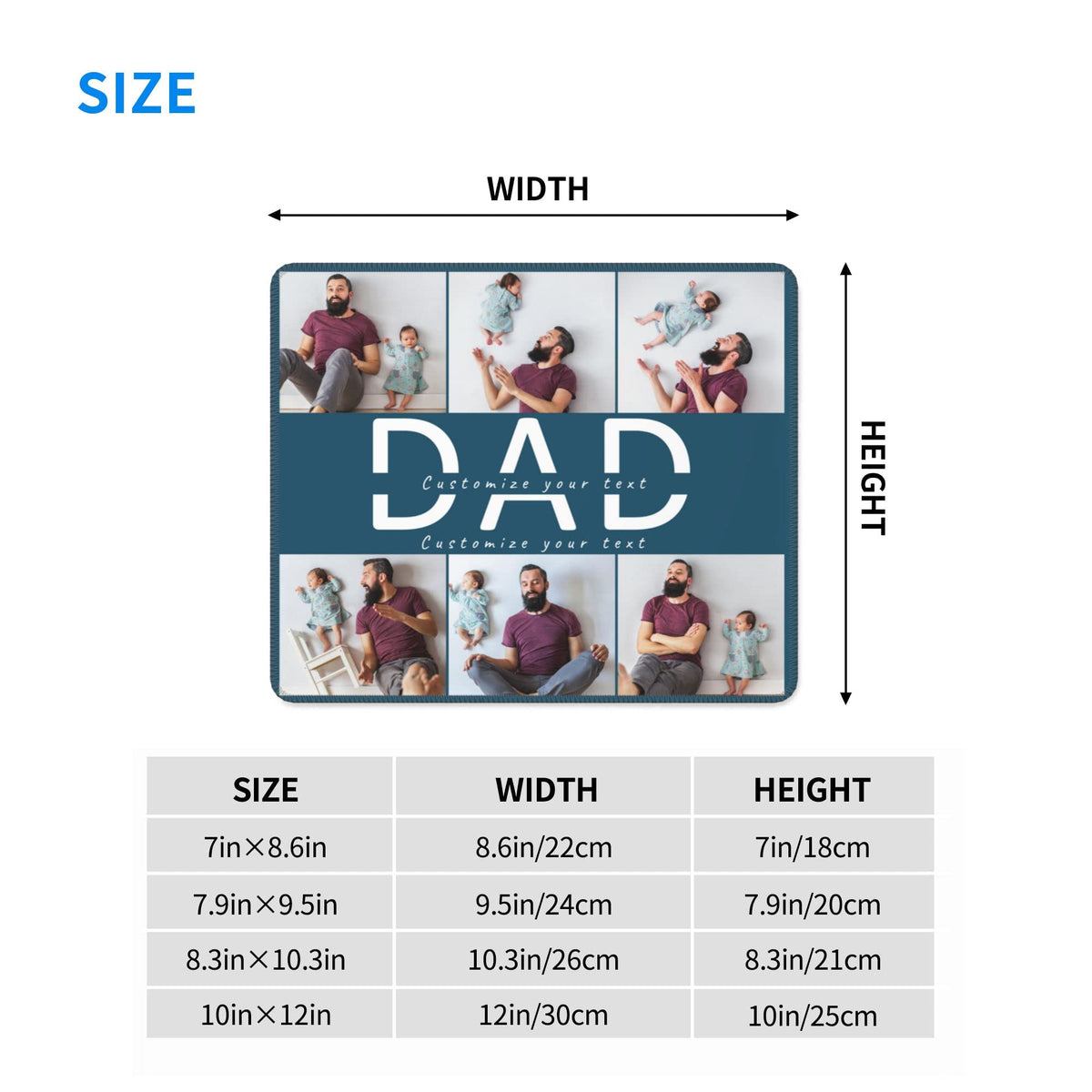 Custom Mouse Pad Personalized Photo Moues Pad with Your Image/Text for Office Gaming Computer Desk