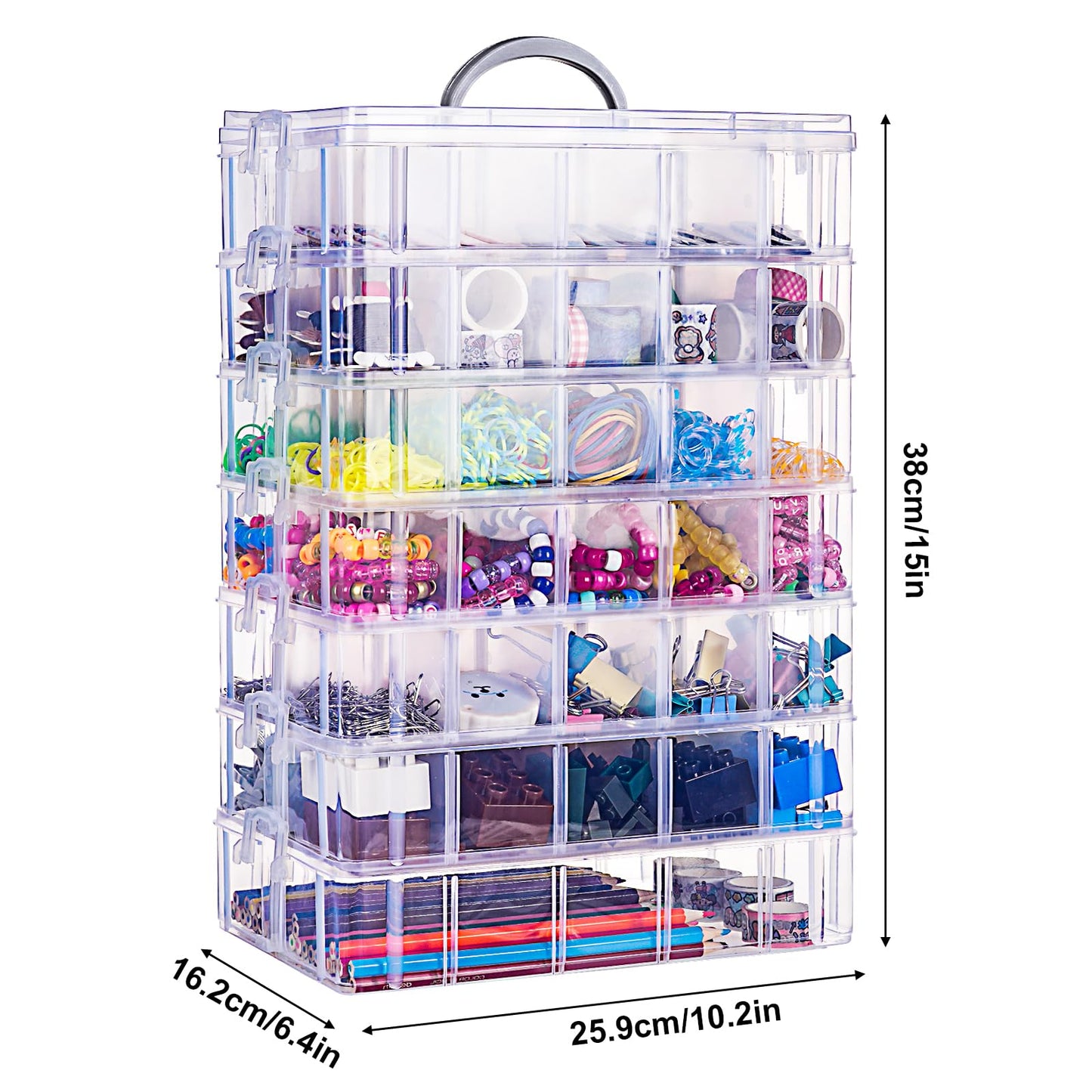 Bead Organizer 7 Tier 70 grid Stackable Craft Tackle Storage Container