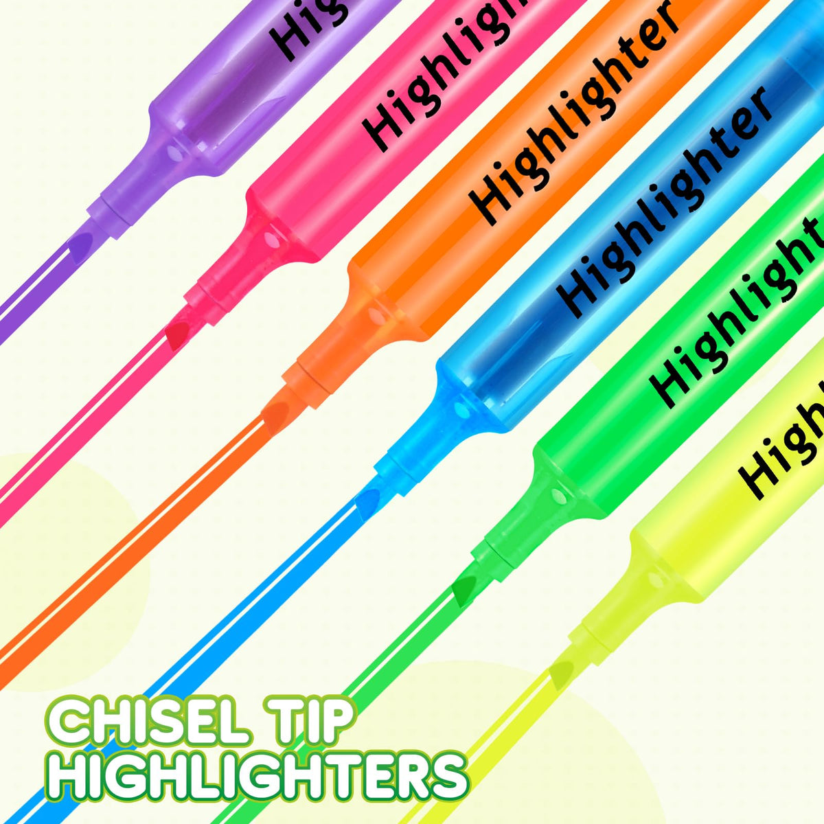 Qilery 30 Pack Tank Highlighters Bulk, Chisel Tip Markers,Yellow
