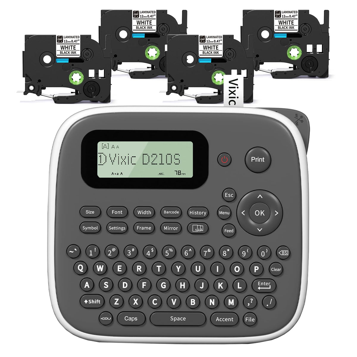 Vixic Label Maker Waterproof-Labels, D210S Label Maker Machine with Tapes