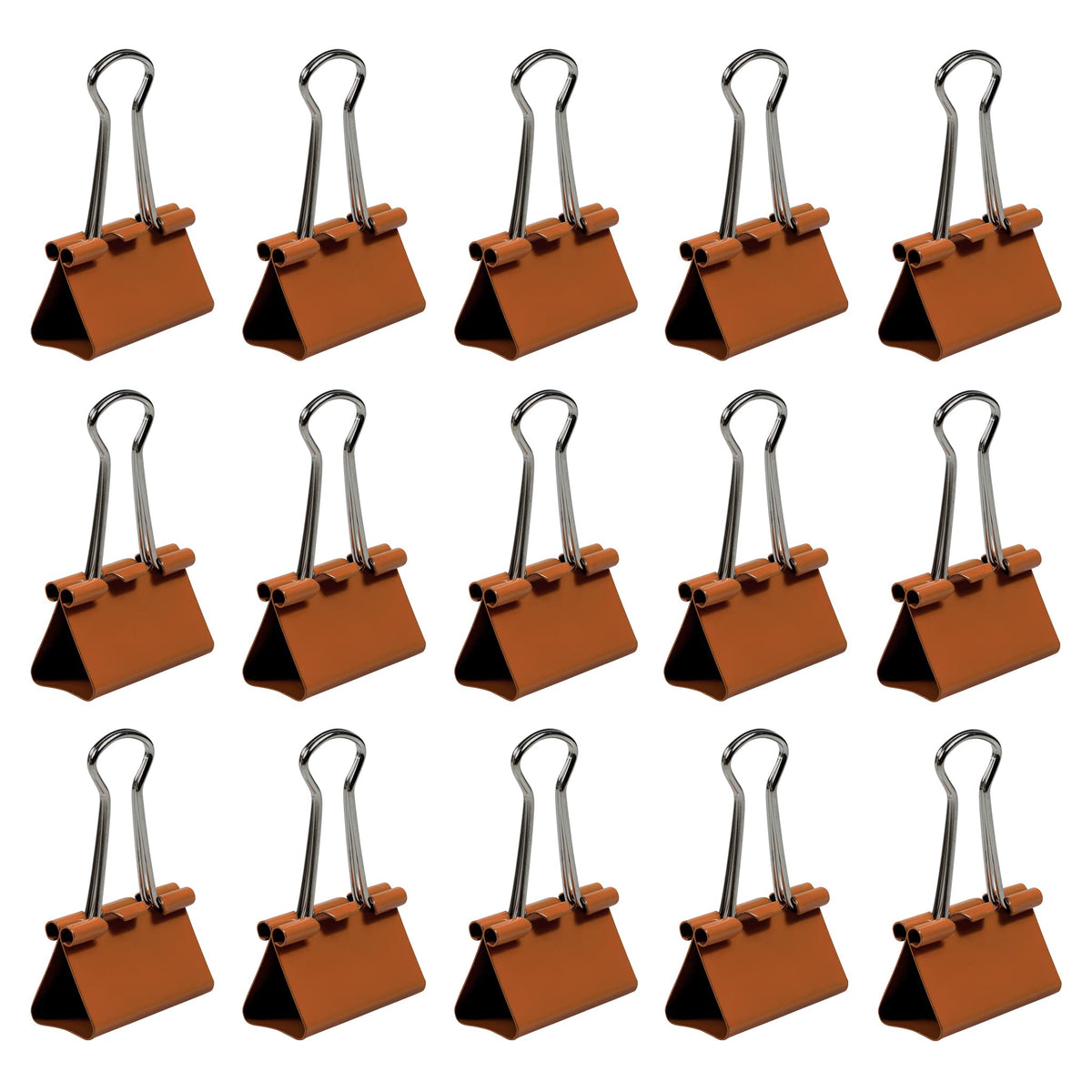 JAM PAPER Colorful Binder Clips - Medium - 1 1/4 Inch (32 mm) - Orange Binderclips - 15/Pack