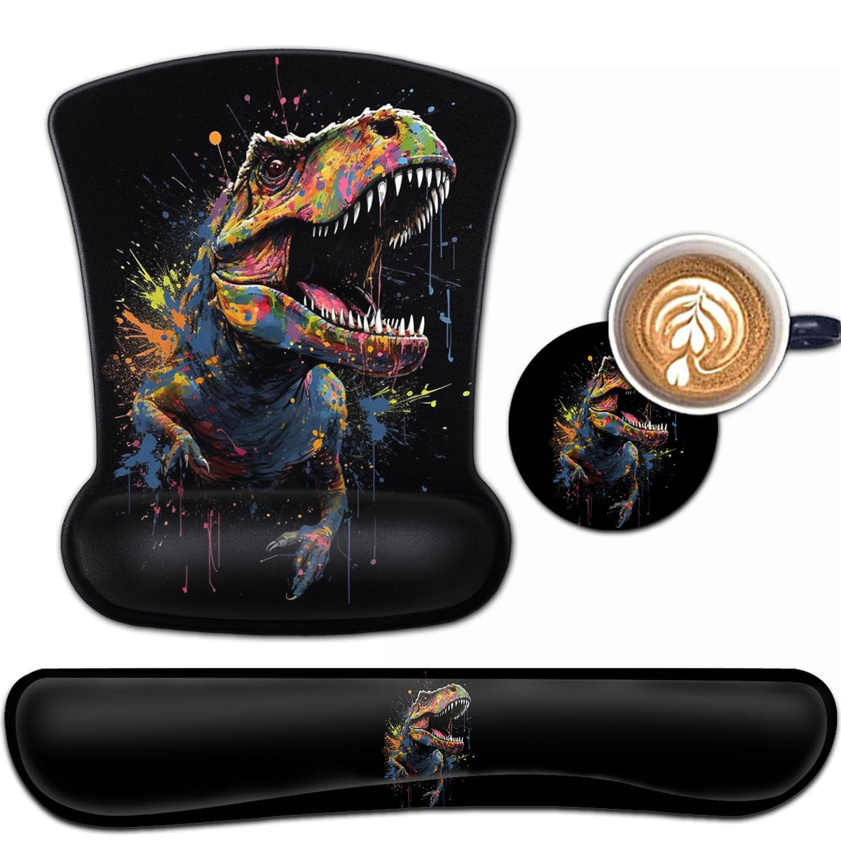 Keyboard Wrist Rest and Mouse Pad Wrist Support Set, Ergonomic Gel Mouse Pad Wrist Rest with