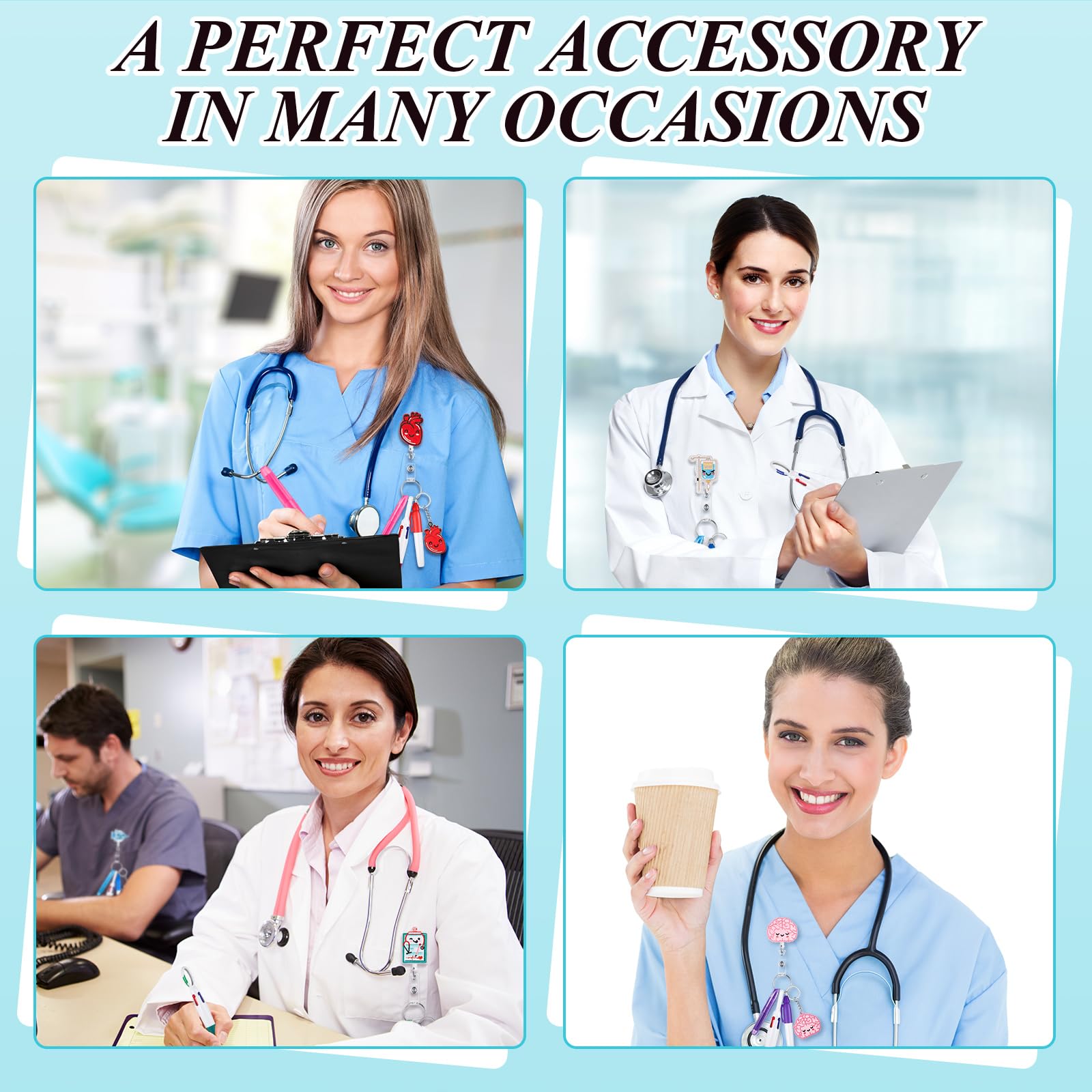 Henoyso Nurse Badge Reel Bulk,108 Pcs,Classic/stylish