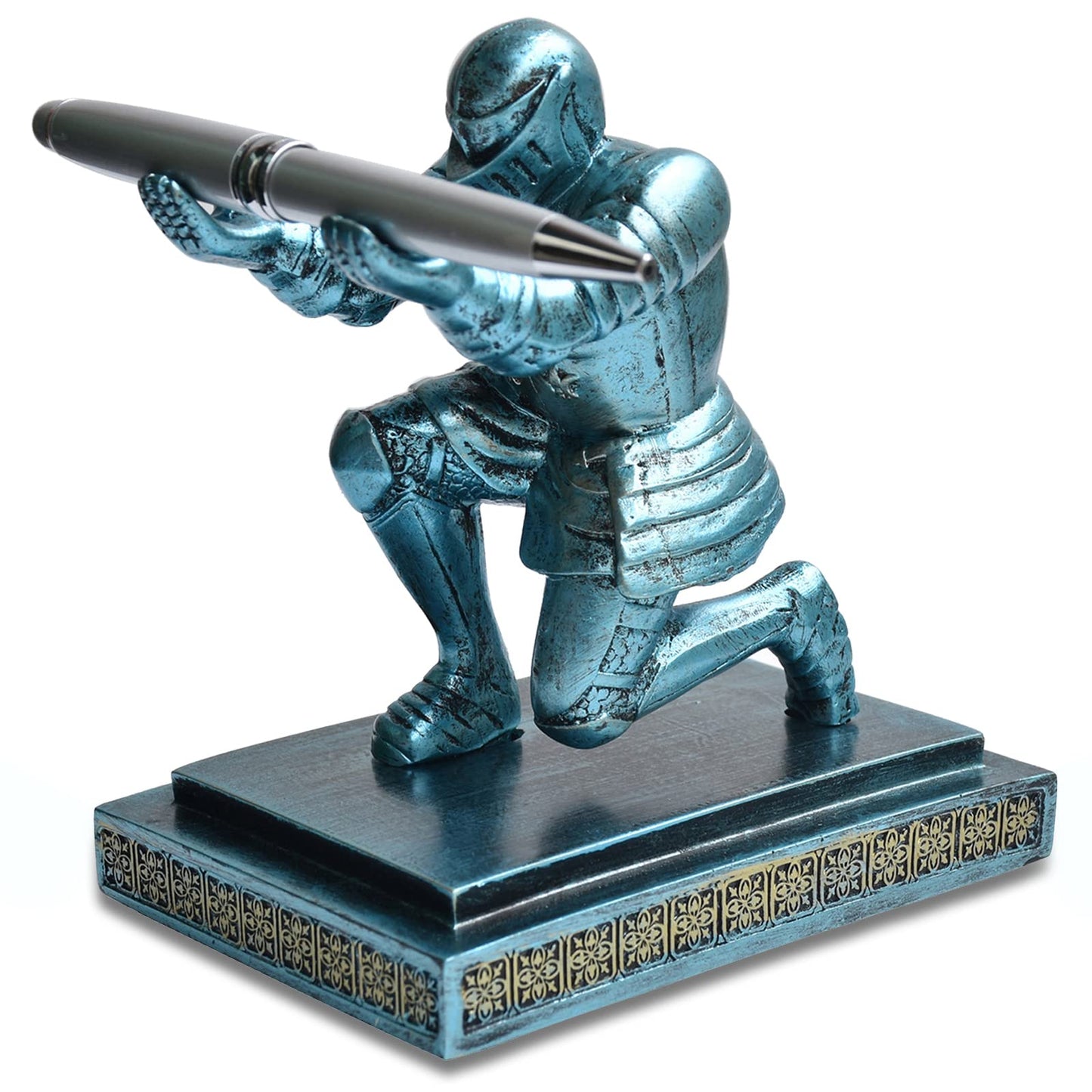 Miyolo Knight Pen Holder Kneeling Soldier Pencil Stand Desk Organizers Accessories Fancy Cool