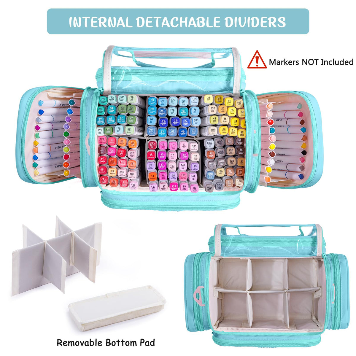 Large Marker Organizer Case for Up to 300 Markers, Marker Storage Bag