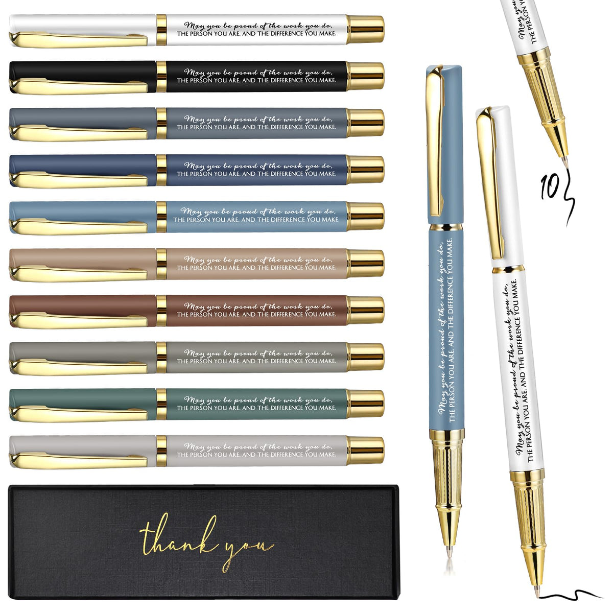PerKoop 10 Sets Thank You Gifts, Appreciation Pens with Boxes for Men Women