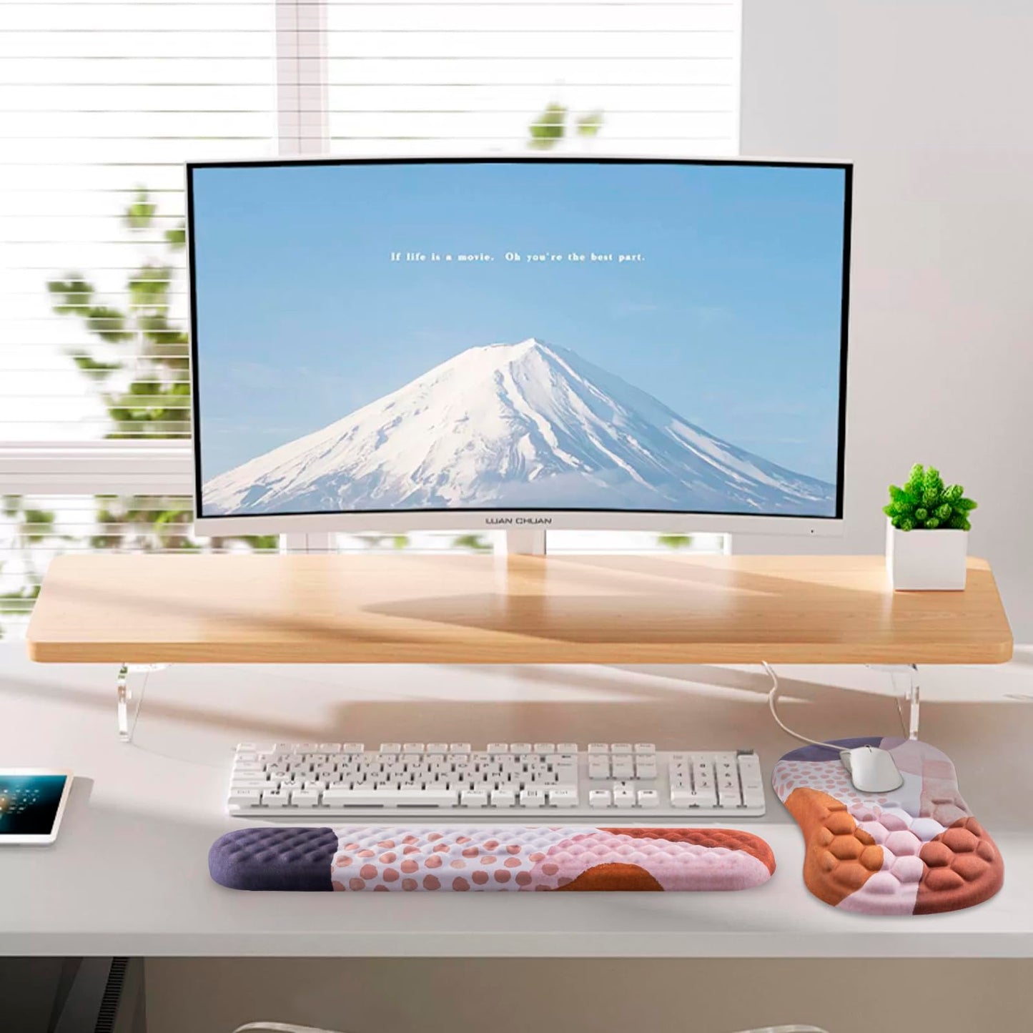 Laokiiy Ergonomic Mouse Pad & Keyboard Wrist Rest Set, Memory Foam