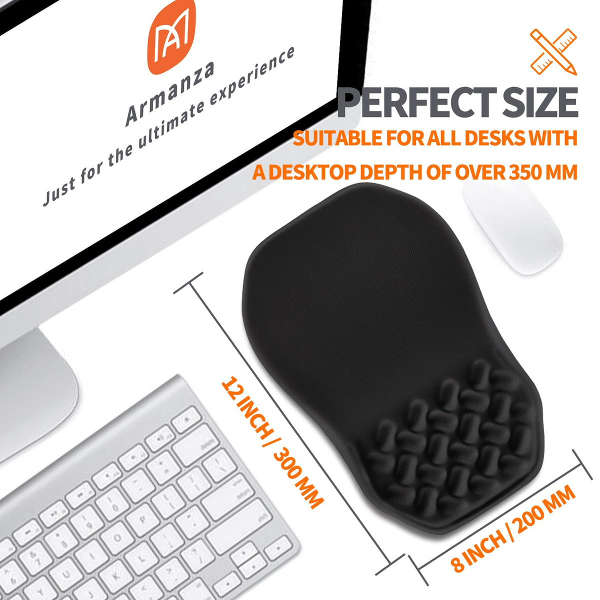 Armanza Ergonomic Slope Mouse Pad Wrist Support, Wrist Rest Mousepad for Carpal Tunnel Pain Relief
