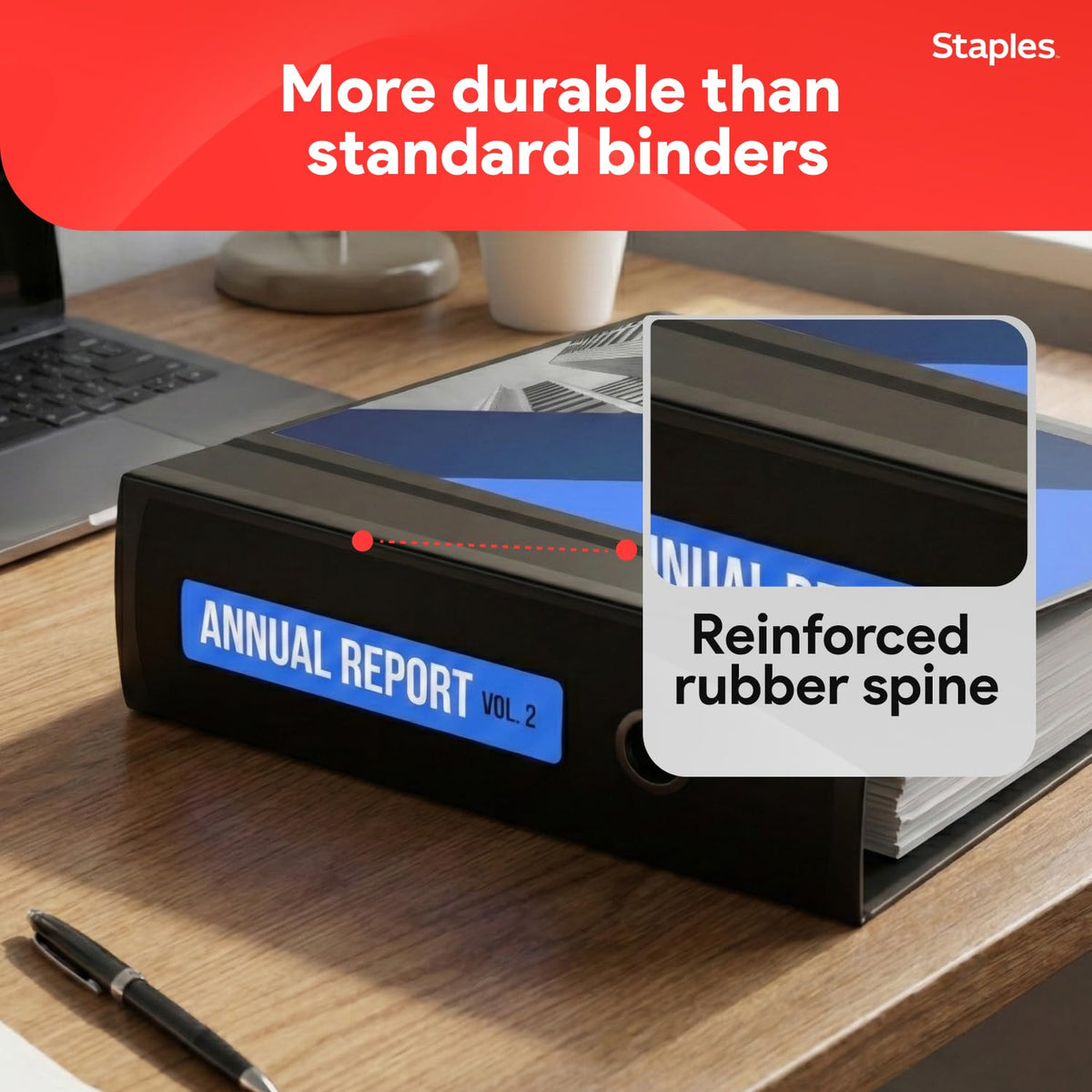 Staples Better Binder, 5 Inch D-Ring, Black, Reinforced Spine