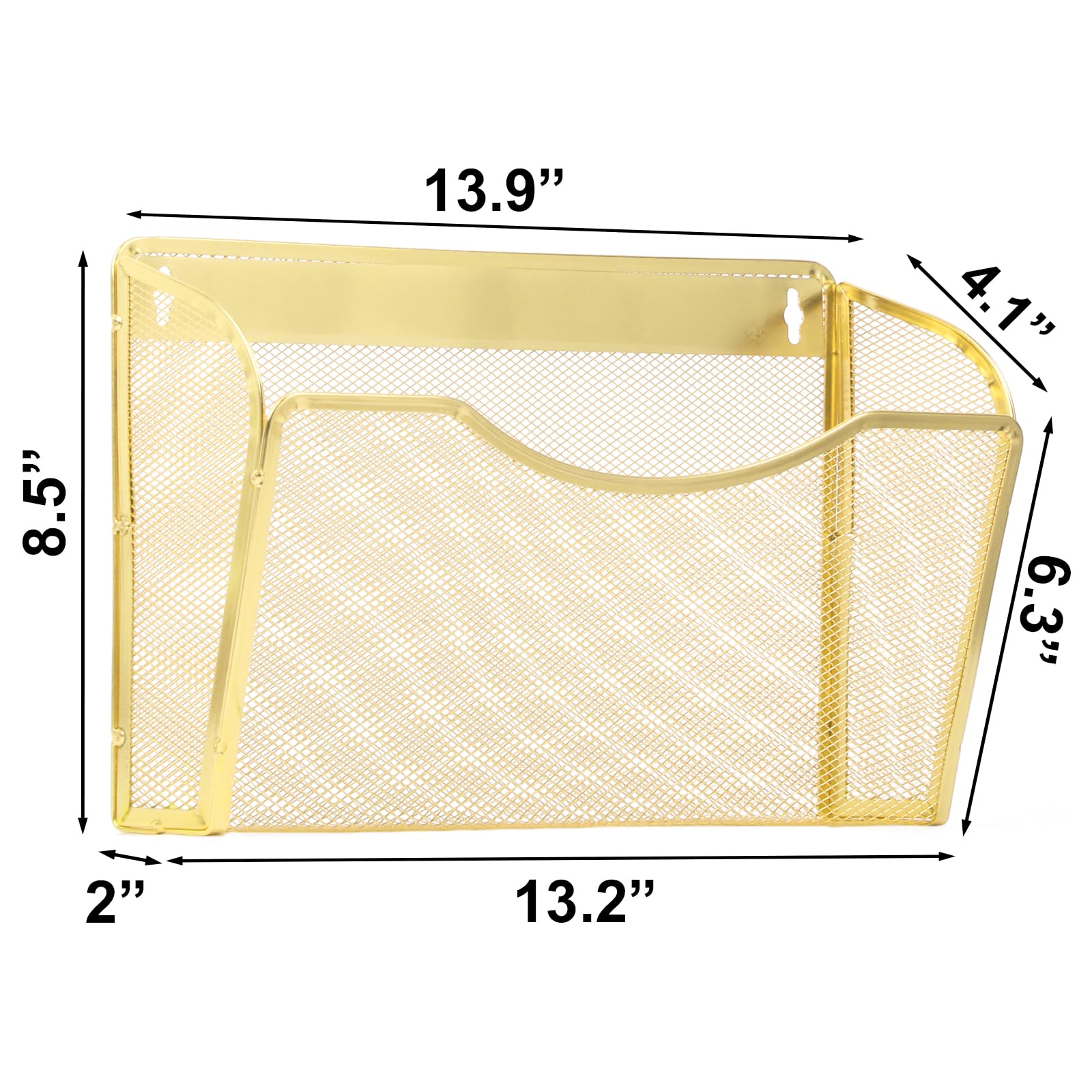 EASEPRES 3 Single Pocket Mesh Hanging File Organizer, Vertical Wall Mounted Magazine File Holder
