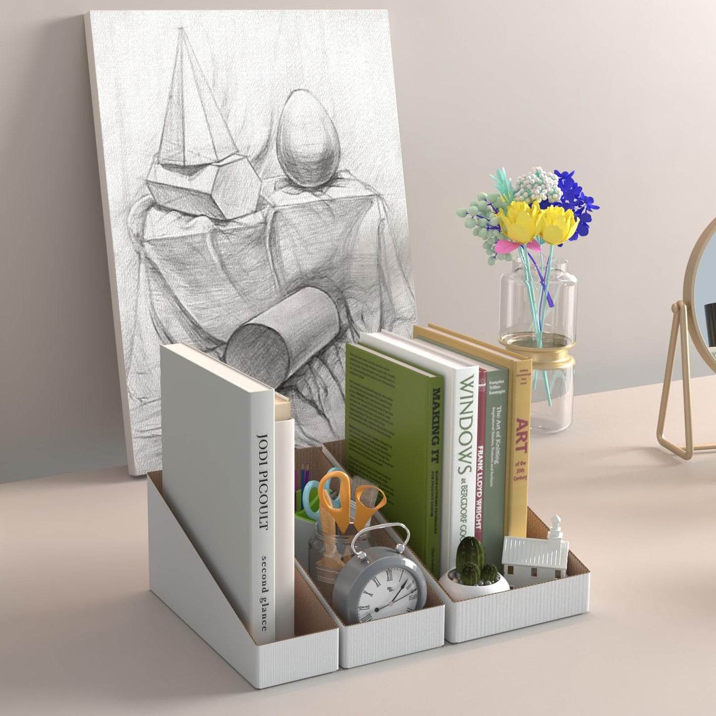 ZBEIVAN Cardboard Storage Bins Boxes 35 Packs 9.4x3x4.5 Inches, Easy Assembly Pantry Organizer Bins