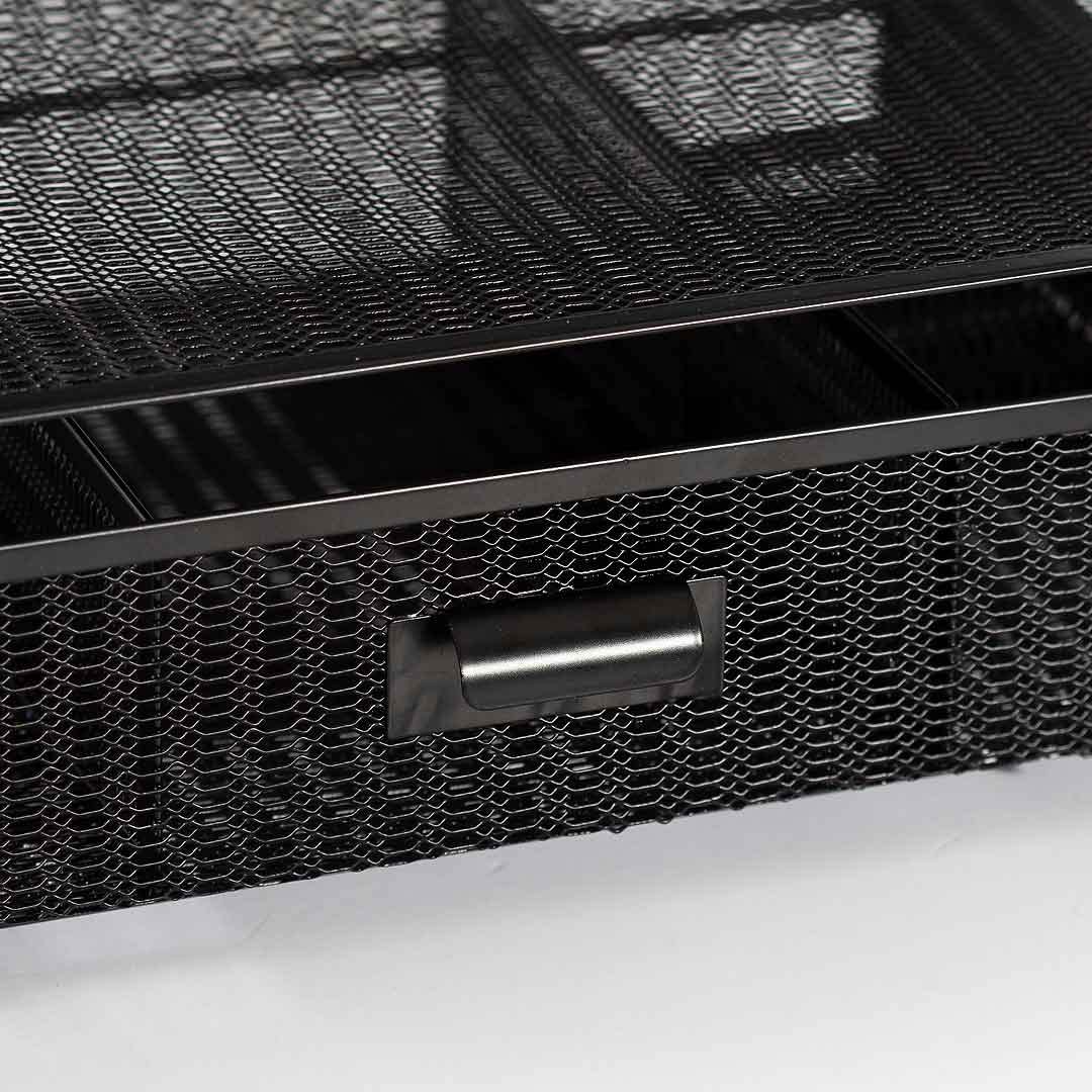 BLU MONACO | Black Wire Mesh Desk Organizer with Drawer | Desk Associates Women Office Set | File