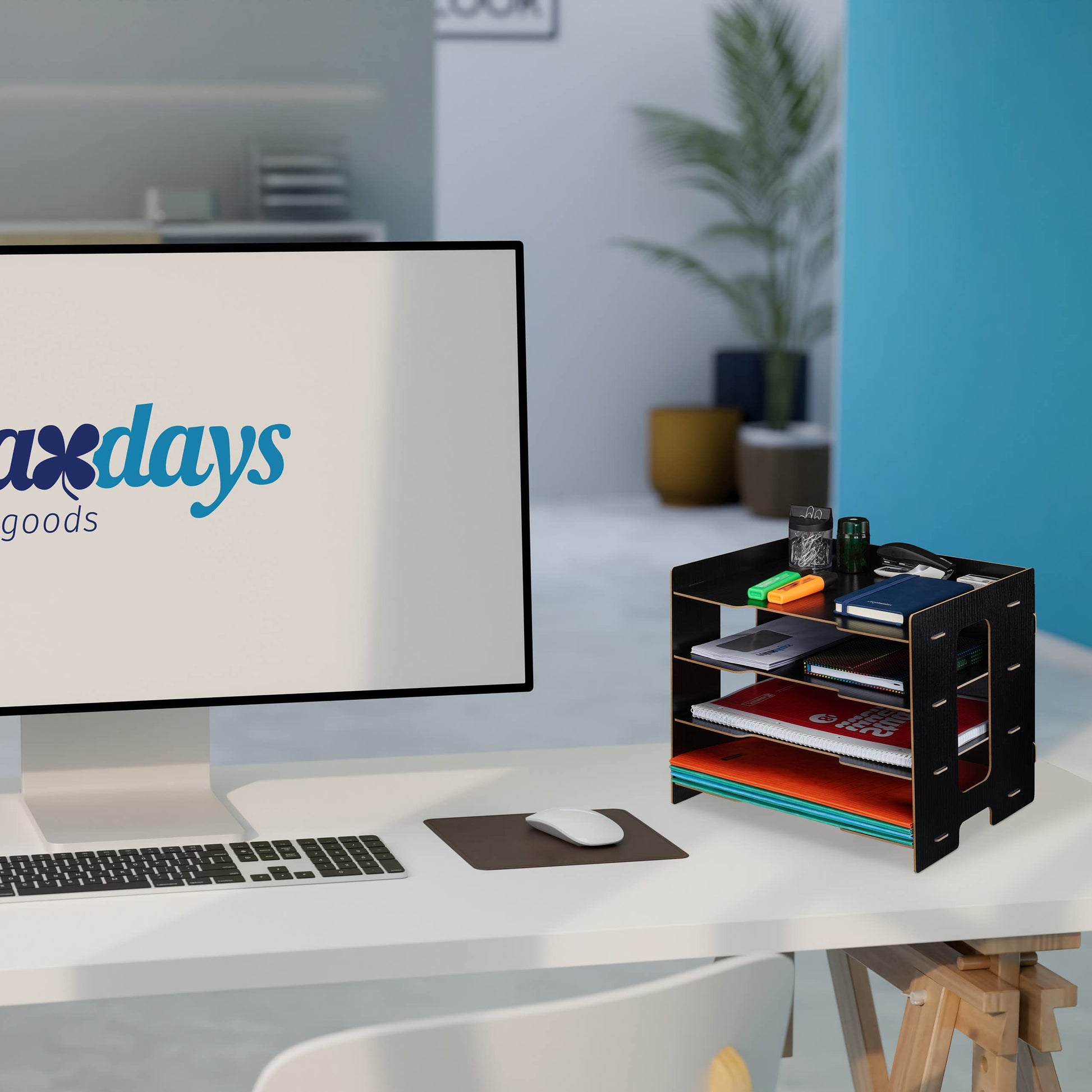 Relaxdays Filing Cabinet, 3 Compartments, Letter Tray, Office Document Organiser, A4 Format, 27 x