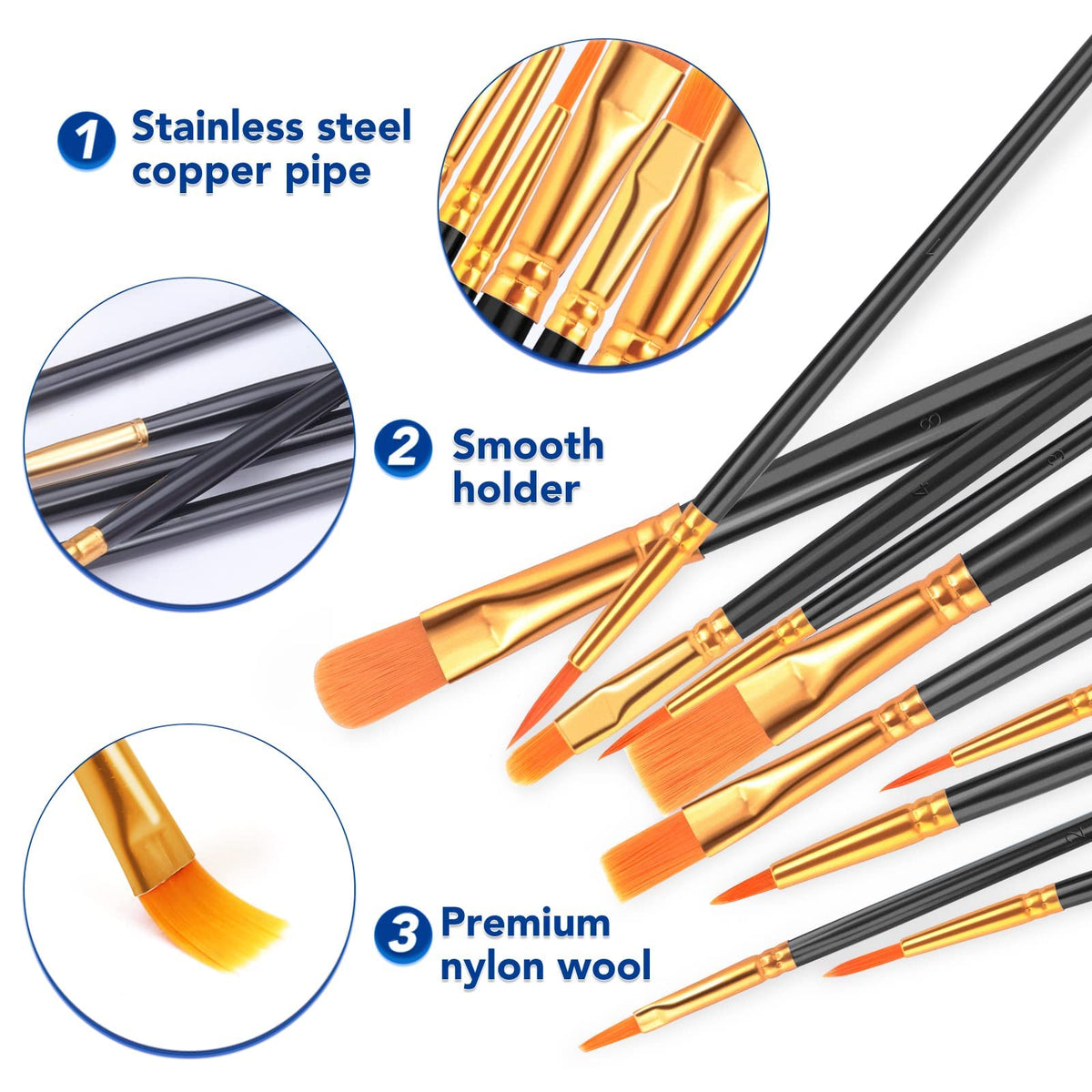 ESRICH 160PCS Paint Brushes, Paint Brush for Acrylic Painting