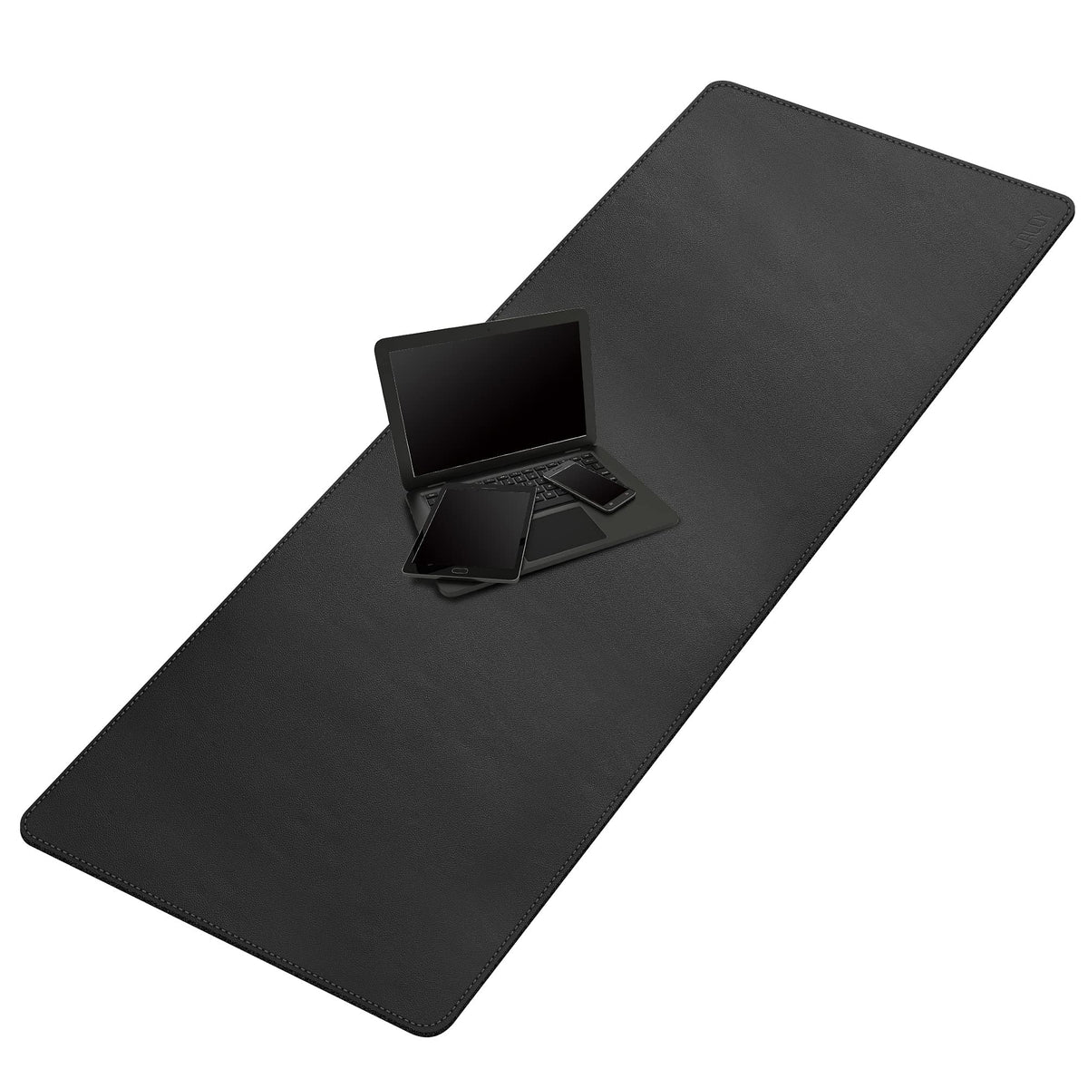 Cacoy 63"x24" Leather Desk Mat, Office Desk Blotter, Large Mouse Pad, Black