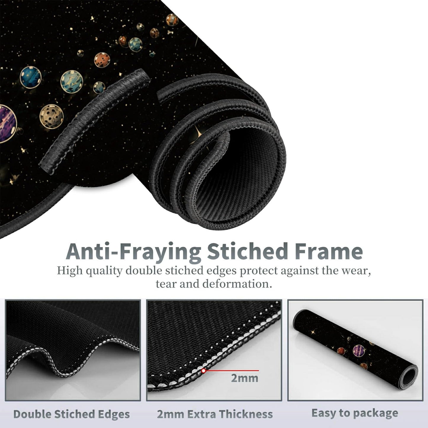 Planet Bubble Cat Large Mouse Pad, 31.5 x 11.8 in Extended Desk Mat