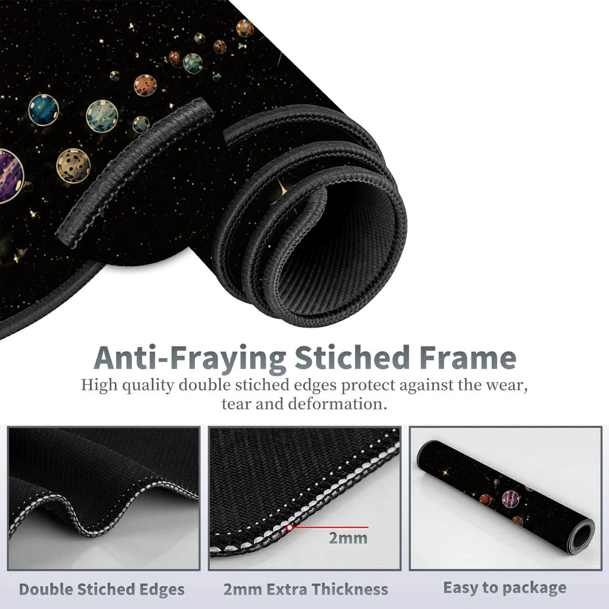 Planet Bubble Cat Large Mouse Pad, 31.5 x 11.8 in Extended Desk Mat